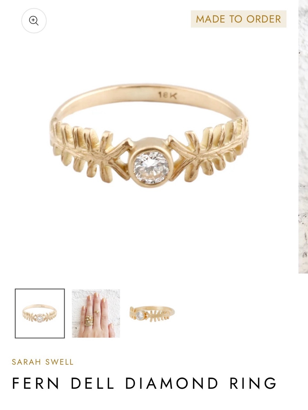 Gold Fern Dell Diamond Ring - 18K Gold